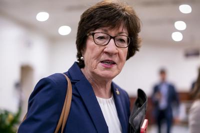 Sen. Susan Collins (R-Maine) speaks to reporters at the Capitol in Washington, May 4, 2022.