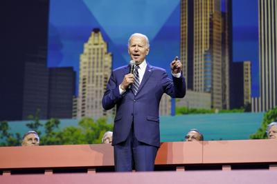 President Joe Biden speaks at the 40th International Brotherhood of Electrical Workers (IBEW) International Convention at McCormick Place, Wednesday, May 11, 2022, in Chicago.