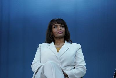 Kathy Barnette, a Republican candidate for U.S. Senate in Pennsylvania, takes part in a forum in Newtown, Pa., on May 11, 2022.