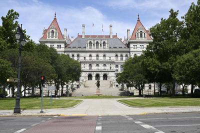 The New York state Capitol is pictured during a special legislative session to consider new firearms regulations for concealed-carry permits Thursday, June 30, 2022, in Albany, N.Y.
