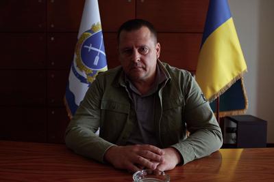 Dnipro Mayor Borys Filatov speaks to POLITICO in his riverfront office.