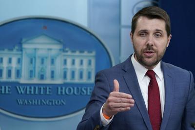 National Economic Council Director Brian Deese speaks during a White House briefing.