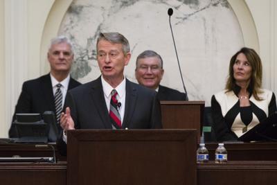 The governor’s race will headline the GOP primaries in Idaho, with Gov. Brad Little, center, facing down a challenge from Lt. Gov. Janice McGeachin, right, after years of public feuding between the two.