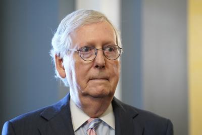Senate Minority Leader Mitch McConnell of Ky. listens during a on Capitol Hill in Washington, Wednesday, June 8, 2022.