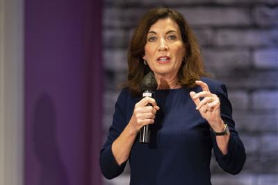 New York Gov. Kathy Hochul speaks at True Bethel Baptist Church on Sunday, May 15, 2022, in Buffalo, N.Y.