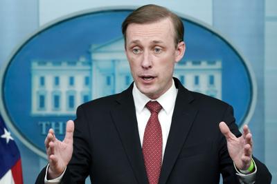 White House national security adviser Jake Sullivan gives an update about Ukraine during a press briefing at the White House on Feb. 11, 2022.