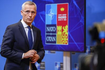 NATO Secretary-General Jens Stoltenberg speaks before a NATO summit in Brussels on June 27, 2022.