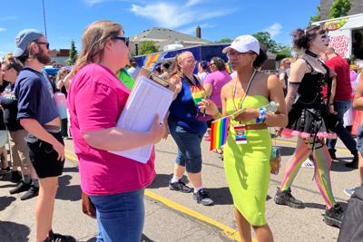Detroit nurse Beth Kim gathers signatures at Ferndale's annual Pride festival to put the "Reproductive Freedom for All" constitutional amendment on the November ballot in Michigan.