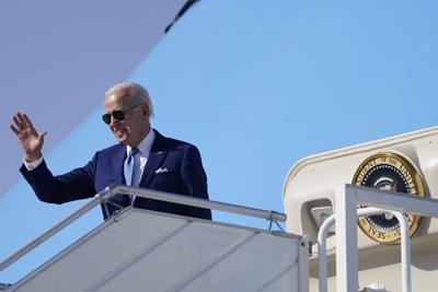 President Joe Biden waves before departure, July 16, 2022, in Jeddah, Saudi Arabia.