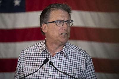 Republican candidate for U.S. Senate, former Gov. Pat McCrory delivers a concession speech to voters on May 17, 2022, in Charlotte, N.C.