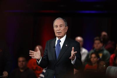 Democratic presidential candidate former New York City Mayor Mike Bloomberg speaks during a FOX News Channel Town Hall, co-moderated by FNC's chief political anchor Bret Baier of Special Report and The Story anchor Martha MacCallum, at the Hylton Perfor...