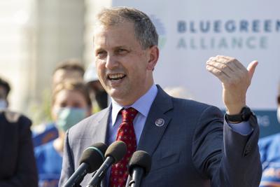 Rep. Sean Casten speaks during a news conference on Capitol Hill in Washington, D.C., Aug. 23, 2021.