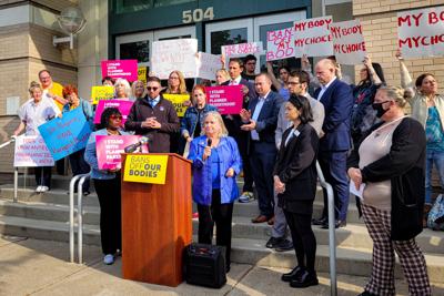 Rep. Susan Wild (D-Pa.) speaks at an abortion-rights rally in Allentown, Pa. on May 3, 2022.