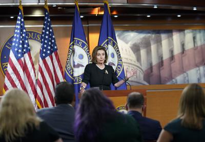 House Speaker Nancy Pelosi speaks at her weekly press conference, July 14, 2022, on Capitol Hill in Washington.