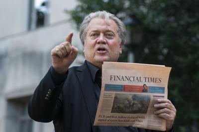 Former White House strategist Steve Bannon arrives at federal court in Washington, Wednesday, July 20, 2022.