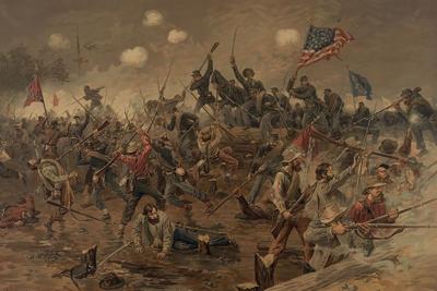 A painting of the 1864 Battle of Spotslyvania by Thure de Thulstrup.
