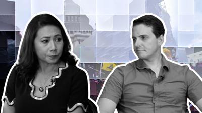 D.C. Metropolitan Police Officer Daniel Hodges chats with Rep. Stephanie Murphy (D-Fla.), who credits the officer for saving her life, in first sit-down interview together.