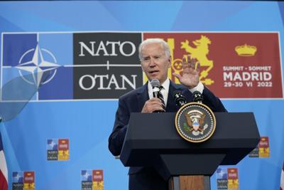 President Joe Biden speaks during a news conference on the final day of the NATO summit in Madrid, Thursday, June 30, 2022.