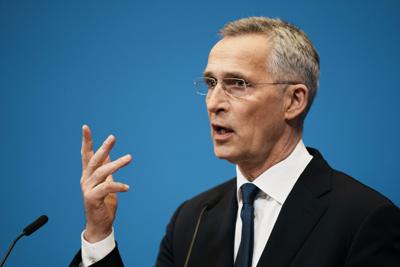NATO Secretary General Jens Stoltenberg speaks during a media conference during a summit at NATO headquarters in Brussels, March 24, 2022.