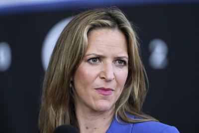 Michigan Secretary of State Jocelyn Benson talks about voting and the upcoming elections in Detroit on Sept. 24, 2020.