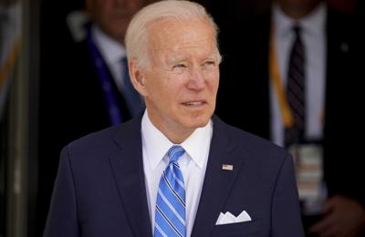 President Joe Biden is seen during the official G-7 summit welcome ceremony in Germany on June 26, 2022.