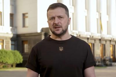 Ukrainian President Volodymyr Zelenskyy speaks from Kyiv, Ukraine, on June 3, 2022.