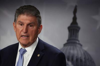 Sen. Joe Manchin speaks during a news conference at the Capitol on March 3, 2022 in Washington, D.C.