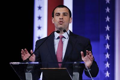 Alex Lasry participates in a televised Wisconsin Democratic U.S. Senate debate, Sunday, July 17, 2022, in Milwaukee.