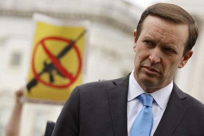 Sen. Chris Murphy attends a rally with fellow Senate Democrats and gun control advocacy groups outside the U.S. Capitol on May 26, 2022.