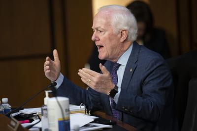 Sen. John Cornyn (R-Texas) questions Supreme Court nominee Ketanji Brown Jackson during her confirmation hearing before the Senate Judiciary Committee, Tuesday, March 22, 2022, in Washington.