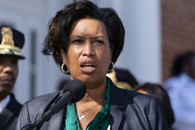 Muriel Bowser speaks during a news conference March 15, 2022, in Washington.