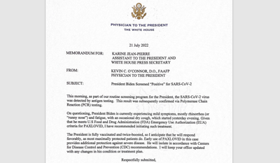 Read a letter from Biden’s doctor on his Covid diagnosis