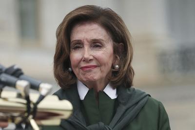 Speaker of the House Nancy Pelosi attends an event in front of the steps to the House of Representatives with congressional members to speak on the Roe v. Wade issue May 13, 2022 in Washington, D.C.