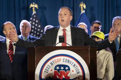 U.S. Rep. Lee Zeldin won the Republican nomination for governor on Tuesday, pitting him against Democratic Gov. Kathy Hochul in the general election in November.