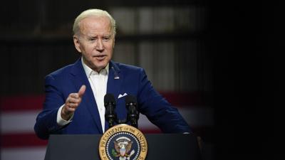 President Joe Biden speaks from Menlo, Iowa, on April 12, 2022.