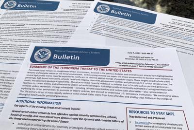 A bulletin from June 7, 2022 from the U.S. Department of Homeland Security outlines terrorism threats to the United States.