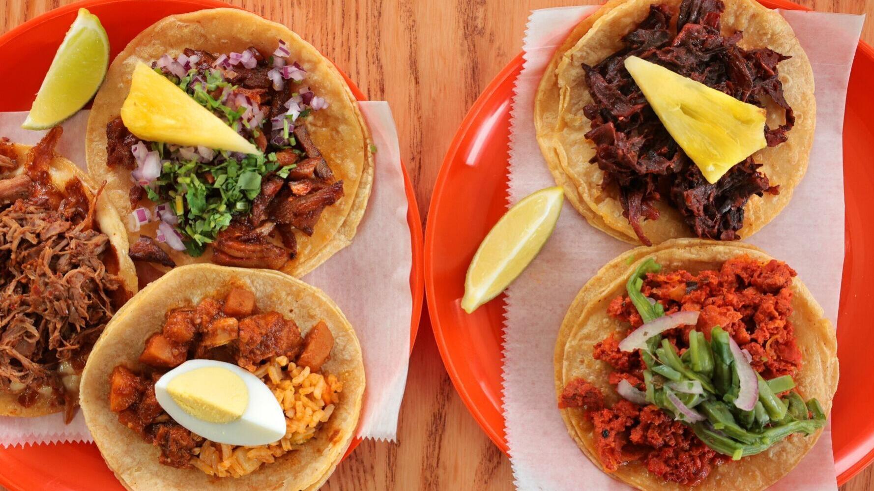 A selection of tacos from Mestiza.