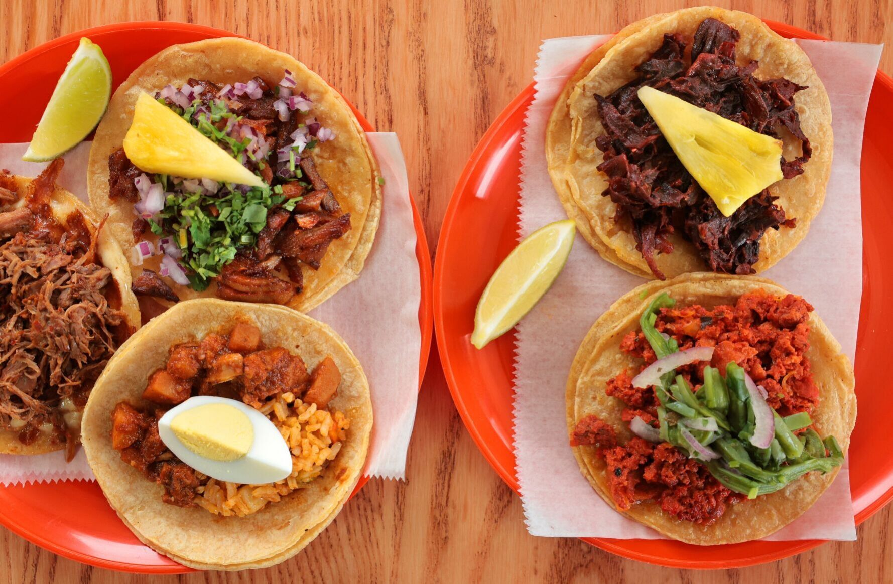 A selection of tacos from Mestiza.