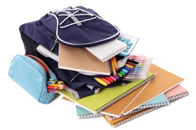 Backpack with school supplies