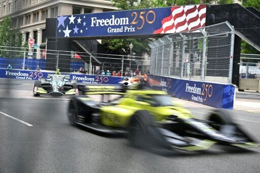 IndyCars roared across the city streets of Washington in the shadow of iconic US capital landmarks during practice for the Freedom 250 Grand Prix