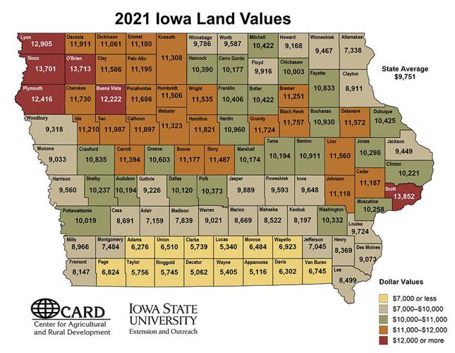 2021 Iowa Land Values Price