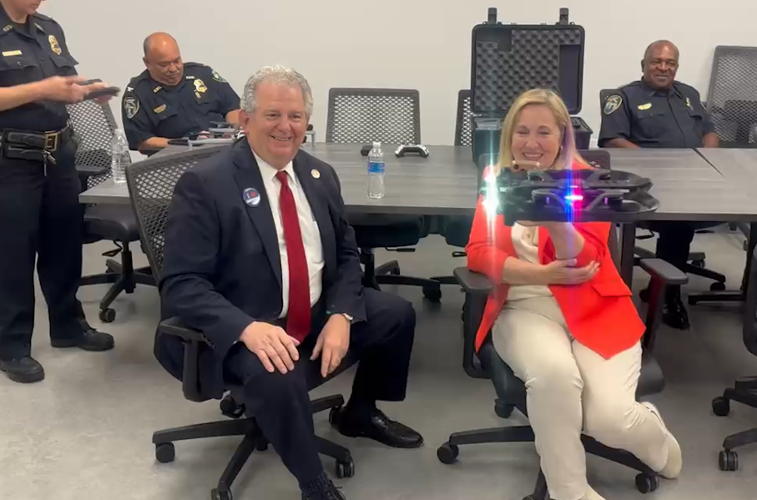 Shreveport Mayor Tom Arceneaux at a drone presentation