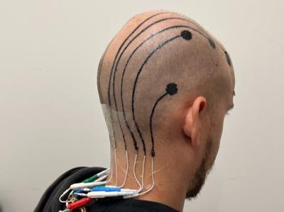 Configuración de EEG con electrodos e-tattoo