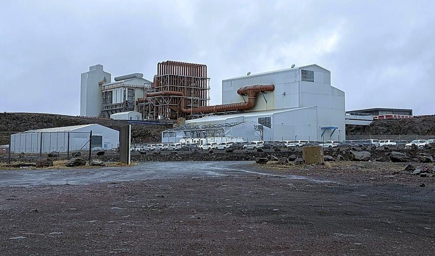 Existing large scale industrial buildings and furnace hall at the Helguvík industrial site in southwest Iceland, illustrating the type of brownfield infrastructure that could potentially be refurbished for future low impact processing activities. The 8,...