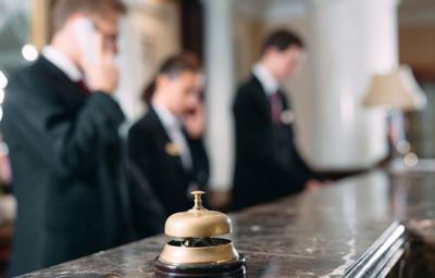 Receptionists at luxury hotel