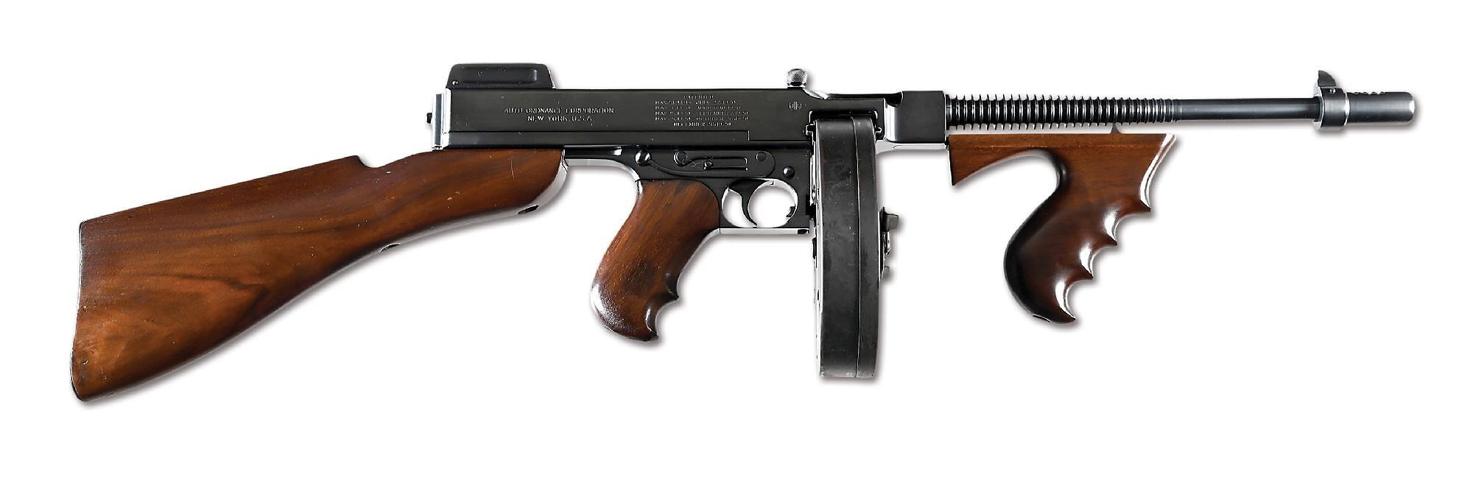 The Colt 1921 Thompson submachine gun that wounded Charles "Pretty Boy" Floyd during an April 1932 confrontation with Oklahoma Sheriff Ervin Kelly. Estimate: $100,000-$180,000
