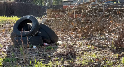 Illegal tire dumping
