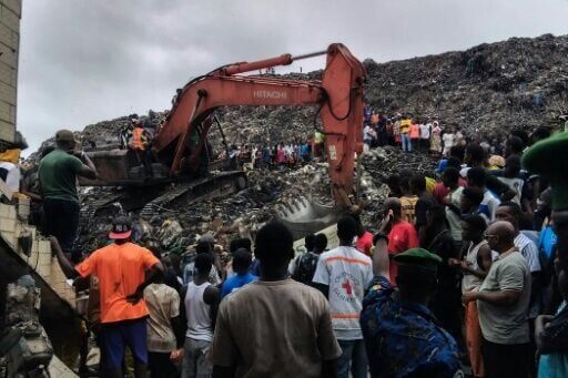 A search was ongoing at the site of the landfill collapse