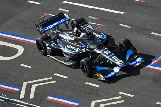 Championship points leader Alex Palou of Spain drives out of pit lane for a practice round before the NTT Indycar Series race in the Freedom 250 Grand Prix in Washington