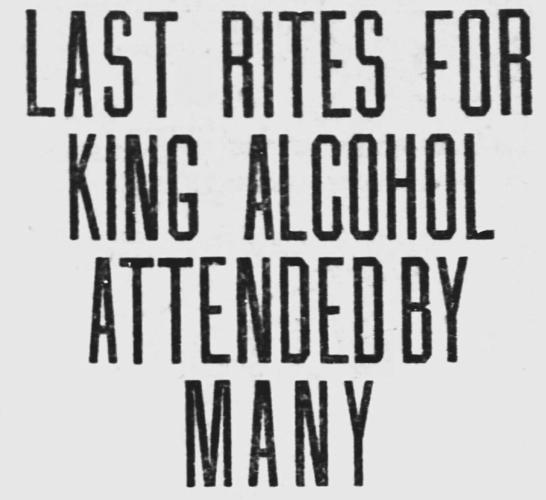 Prohibition Dec. 31, 1918